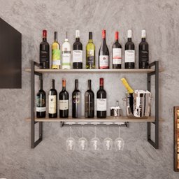 Adega Bar Industrial P/ Bebidas Prateleira Dupla Preta 90cm - 3