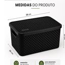 Ver imagem 6 de Caixa Organizadora Rattan Grande 16 Litros Cesto Organizador Multiuso com Tampa Escritorio Banheiro