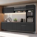 Ver imagem 1 de Armário de Cozinha Completa 300 cm Suspenso Preto Nice Madesa 03