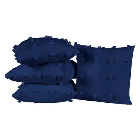 Kit 4 Almofadas Cheias para Sofá 45x45cm Sofist Micro Percal 300 Fios - Marinho