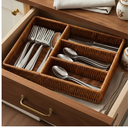 Ver imagem 3 de Organizador Porta Talher de Cozinha 4 Compartimentos - Marrom