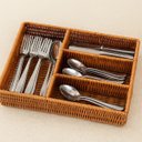 Ver imagem 2 de Organizador Porta Talher de Cozinha 4 Compartimentos - Marrom