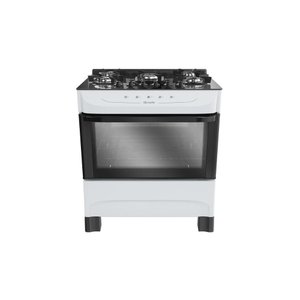 Fogão Mueller 5 Bocas com Mesa de Vidro e Acendimento Branco Mfv5bb - Bivolt