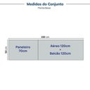 Ver imagem 3 de Cozinha Compacta Planejada 3 Peças 1 Paneleiro Duplo 1 Aéreo 1 Balcão Soho CabeCasa MadeiraOriginals Azul/Branco