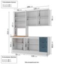 Ver imagem 4 de Cozinha Compacta Planejada 3 Peças 1 Paneleiro Duplo 1 Aéreo 1 Balcão Soho CabeCasa MadeiraOriginals Azul/Branco