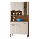 Ver imagem 2 de Kit Cozinha Ambiente Golden 6 Portas Nogueira Off White - Kits Paraná