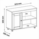 Ver imagem 5 de Rack para Tv até 42 Polegadas 1 Porta com Rodízios Sampa - Artely