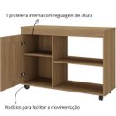 Ver imagem 4 de Rack para Tv até 42 Polegadas 1 Porta com Rodízios Sampa - Artely