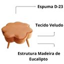 Ver imagem 3 de Puff Flor Decorativo Redondo Banqueta Pés Palito Veludo Cor:terracota