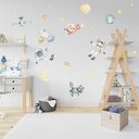 Ver imagem 1 de Adesivo Astronautas com Planetas em Aquarela Adesivos Primeiro Quarto 1