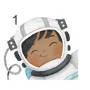 Ver imagem 4 de Adesivo Astronautas com Planetas em Aquarela Adesivos Primeiro Quarto 1