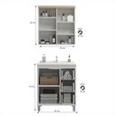 Ver imagem 2 de Gabinete de Banheiro 65cm com Lavatório e Armário Ref 690 Cewal - Branco/carvalho Berlin