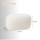 Ver imagem 2 de Puff  Orgânico Decorativo Bege Minimalista Estofado Sala Quarto Suporte Até 120kg