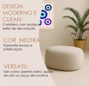 Ver imagem 4 de Puff Orgânico Decorativo Bege Minimalista Estofado Sala Quarto Suporte Até 120kg