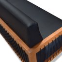 Ver imagem 7 de Poltrona Namoradeira Sala de Estar Pés Madeira Maciça Corda Náutica Preta 160cm Manila PU Preto G63