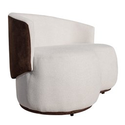 Namoradeira Beatriz Orgânica Tecido Bouclé 2 Lugares Mesclado com Tecido Estilo Calacata Marrom - Es - 3