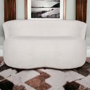 Ver imagem 4 de Namoradeira Beatriz Orgânica Tecido Bouclé 2 Lugares Mesclado com Tecido Estilo Calacata Marrom - Es