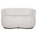 Ver imagem 1 de Namoradeira Beatriz Orgânica Tecido Bouclé 2 Lugares Mesclado com Tecido Estilo Calacata Marrom - Es