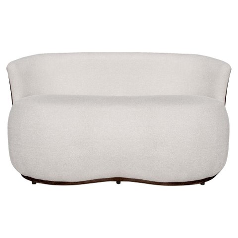 Namoradeira Beatriz Orgânica Tecido Bouclé 2 Lugares Mesclado com Tecido Estilo Calacata Marrom - Es