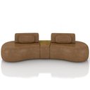 Ver imagem 5 de Sofá 4 Lugares 325cm Orgânico com Mesa Mellanie Sintético Caramelo Z32 - Mpozenato