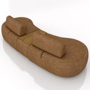 Ver imagem 7 de Sofá 4 Lugares 325cm Orgânico com Mesa Mellanie Sintético Caramelo Z32 - Mpozenato