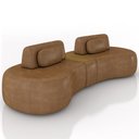 Ver imagem 2 de Sofá 4 Lugares 325cm Orgânico com Mesa Mellanie Sintético Caramelo Z32 - Mpozenato