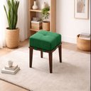 Ver imagem 1 de Puff Livia 45cm Pés Imbuia Linho Verde