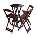Ver imagem 2 de Kit 6 Jogos de Mesa Bistrô de Madeira Dobrável com 3 Banquetas - Imbuia
