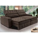 Ver imagem 1 de Sofá Retrátil e Reclinável 2,55m Cama inBox Big Puffer com SoftGel D40 Velupluma Café
