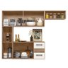 Cozinha Compacta Suspensa 7 pts 2 gavetas Carvalho/Off White Juliete Nicioli - 4