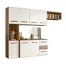 Cozinha Compacta Suspensa 7 pts 2 gavetas Carvalho/Off White Juliete Nicioli - 1