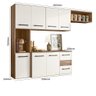 Cozinha Compacta Suspensa 7 pts 2 gavetas Carvalho/Off White Juliete Nicioli - 3