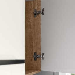 Cozinha Compacta Suspensa 7 pts 2 gavetas Carvalho/Off White Juliete Nicioli - 5
