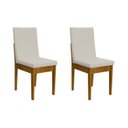 Ver imagem 2 de Kit 2 Cadeiras de Jantar Madeira Maciça Estofadas Dakota Cerejeira e Nevoa