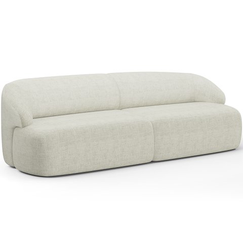 Sofá 4 Lugares Curvo Orgânico para Sala Living 280cm Barolo L06 Linho Cru - Lyam Decor