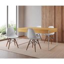 Ver imagem 1 de Mesa Jantar Industrial Retangular Canela 137X90Cm Base Ferro Branco C/4 Cadeiras Branca Cor: Canela