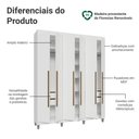 Ver imagem 5 de Guarda-Roupa Casal com Pés 6 Portas Batentes Venus Madesa
