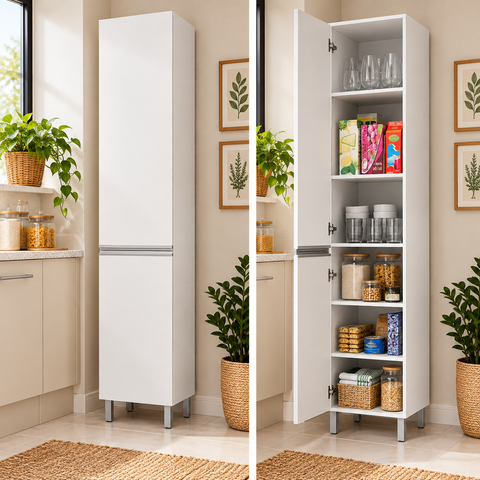 Paneleiro Simples Com 2 Portas Top Class Branco Branco