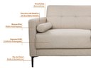 Ver imagem 4 de Sofá Living Fixo 1,60m Chicago Linho Soft - Netsofas - Bege