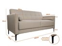 Ver imagem 2 de Sofá Living Fixo 1,60m Chicago Linho Soft - Netsofas - Bege
