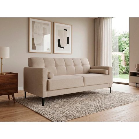 Sofá Living Fixo 1,60m Chicago Linho Soft - Netsofas - Bege