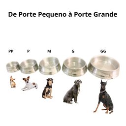 Kit 2 Comedouros Potes Ração Água Alumínio Pesado 700ml Jjb - 5