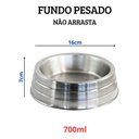 Ver imagem 3 de Kit 2 Comedouros Potes Ração Água Alumínio Pesado 700ml Jjb
