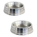 Ver imagem 1 de Kit 2 Comedouros Potes Ração Água Alumínio Pesado 700ml Jjb