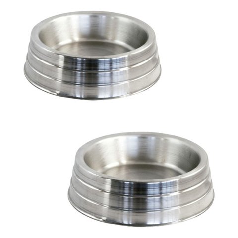 Kit 2 Comedouros Potes Ração Água Alumínio Pesado 700ml Jjb