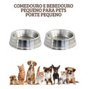 Ver imagem 2 de Kit 2 Comedouros Potes Ração Água Alumínio Pesado 700ml Jjb