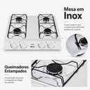 Ver imagem 5 de Fogão 4 Bocas Junior Mesa Inox com Trempes Esmaltadas e Queimador Rápido 1700W Clarice