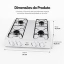 Ver imagem 3 de Fogão 4 Bocas Junior Mesa Inox com Trempes Esmaltadas e Queimador Rápido 1700W Clarice
