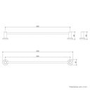 Ver imagem 3 de Toalheiro Porta Toalha de 60cm para Banheiro Acabamento Grafite Escovado - Dpace5513 Drop Metais