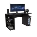Ver imagem 1 de Mesa Escrivaninha para Computador Gamer Kappesberg 136cm X 75cm X 60cm Preto Fosco